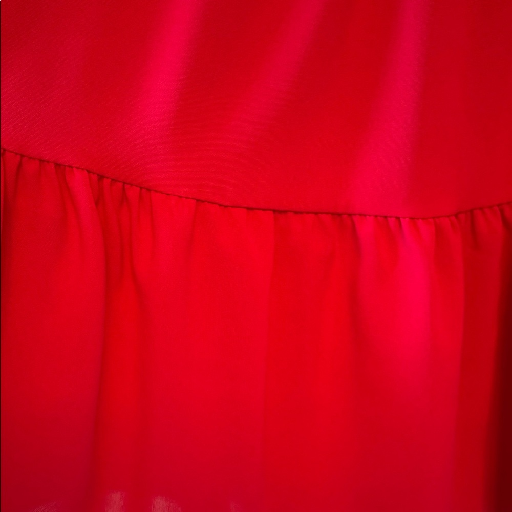 Red Ruffled Tiered Mini Dress - Picture 4 of 4